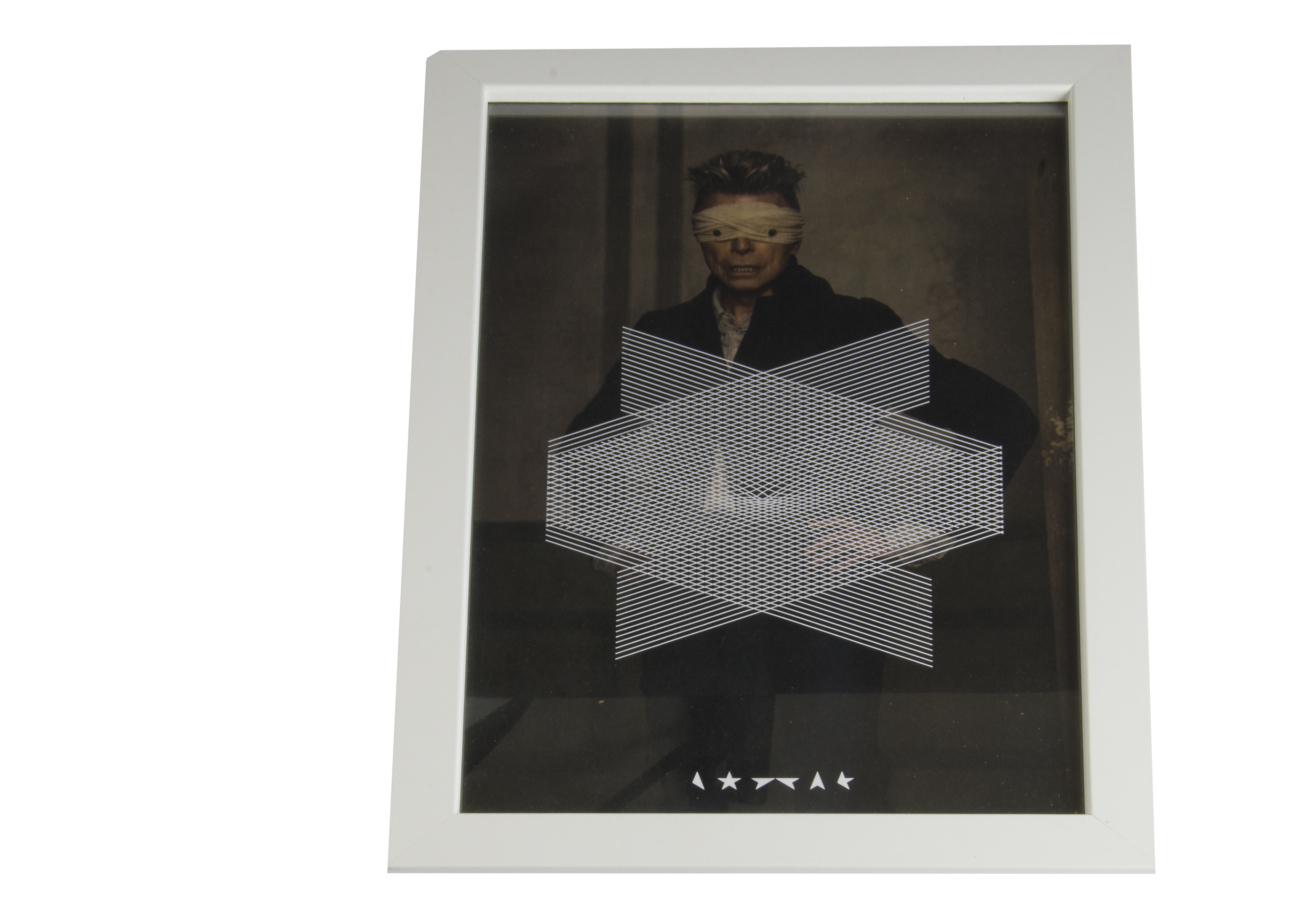 David Bowie / Prints, three framed Bowie prints relating to the final Black Star release. All 33cm - Bild 2 aus 3