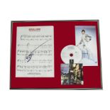 David Bowie / Signed Sheet Music, a framed page of the sheet music for 'Soul Love' signed in dark