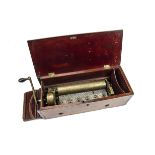 Musical box, key-wind: Nicole Freres, No. 35434, four-air, with ratchet crank winder, in plain