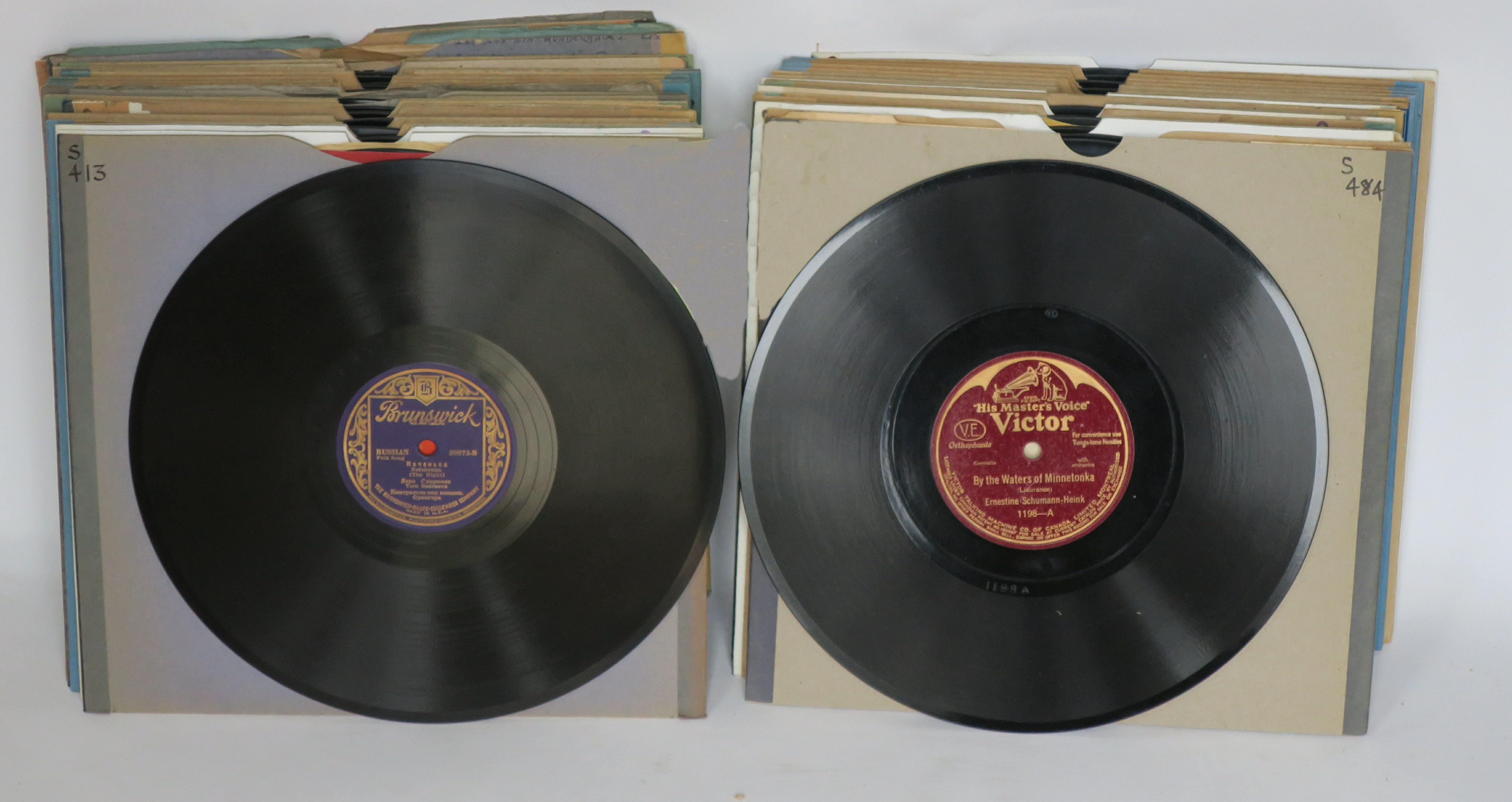 Vocal records, 10-inch: forty records by Schumann-Heink, Scutzendorf, Schwarz, Sheridan, Slezak,