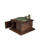 Hornless gramophone, with records : an HMV Model 1A with Exhibition soundbox No 583133, double-