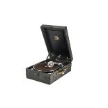 Portable gramophone, HMV: Model 102A, with No 16 soundbox (no winder, case poor)