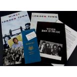Paul McCartney/Wings, London Town folder containing poster with lyrics, a passport to London Town