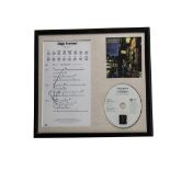 David Bowie / Signed Guitar Tab, a framed page of the guitar tab for 'Ziggy Stardust' signed in blue