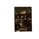 Coldplay, Twisted Logic Tour poster Earls Court 14,15,16 December 2005 with four signatures 42cm x