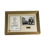James Stewart / Harvey The Rabbit, A framed and glazed paper sheet with hand drawn pen sketch of