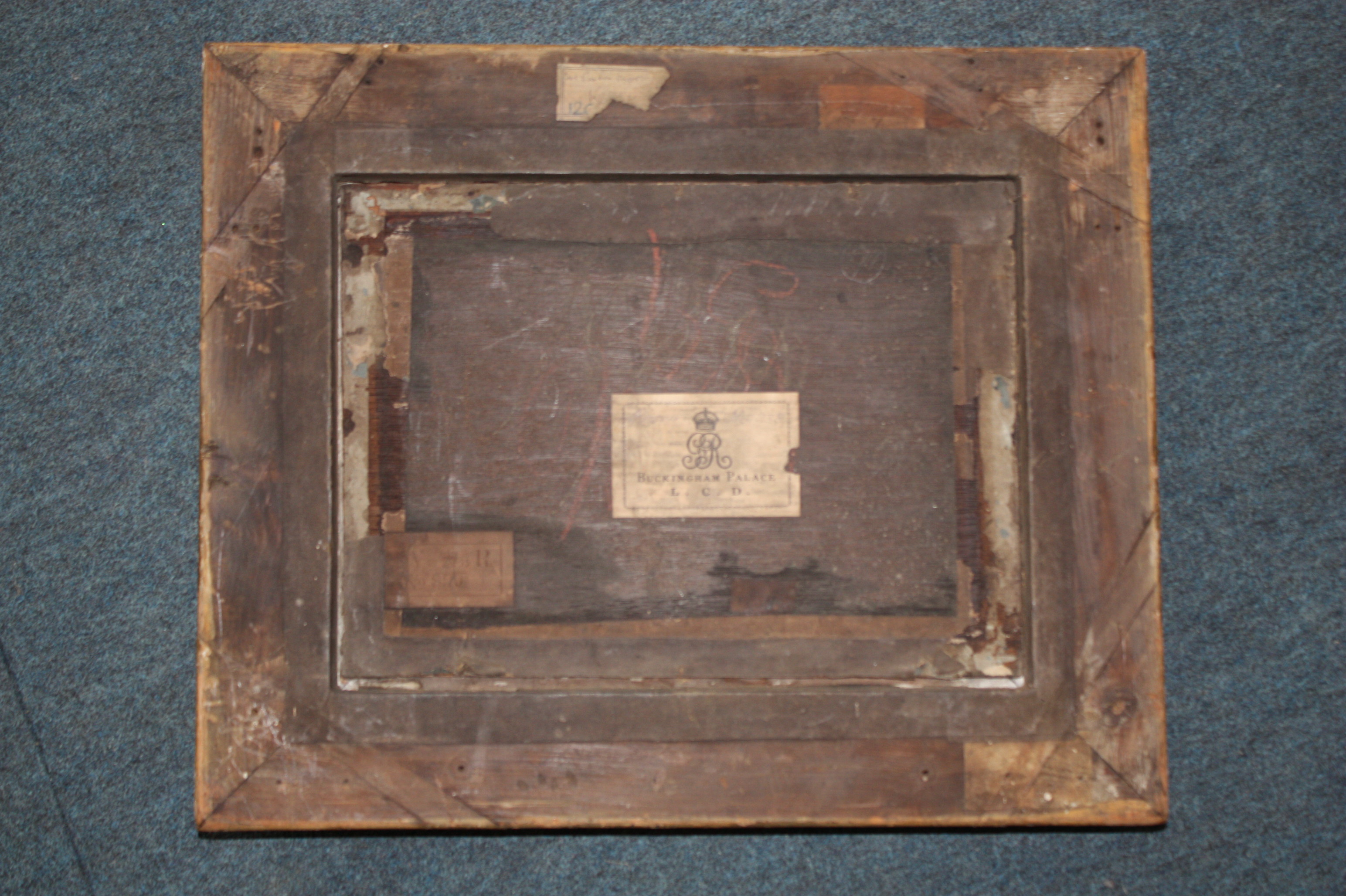 Of Royal Interest: Three gilt gesso frames, all bearing Buckingham Palace labels verso, all having - Image 4 of 4