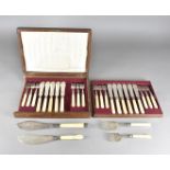 A set of twelve Victorian bone handled and silver and silver plated cased fish eaters, by Alex