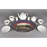 A collection of Ralph Lauren Wedgwood Claire pattern dinner service, including tea for two and a