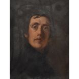 After Sir Thomas Lawrence, oil on board, portrait of an artist, 40 cm x 30 cm, framed