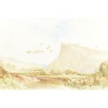 Alfred Miller, watercolours, a pair of coastal scenes with boats in harbours, signed lower right,