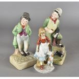 A group of seven porcelain and pottery figures, including Royal Doulton Lady Charmian HN1948 and