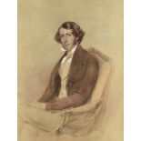 Frederick Cruikshank, 1800-1868, watercolour, portrait study Rev William Kingsley, 1815-1916,