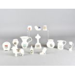 A small collection of crested china, various styles including a Welsh woman Jenny Jones, with