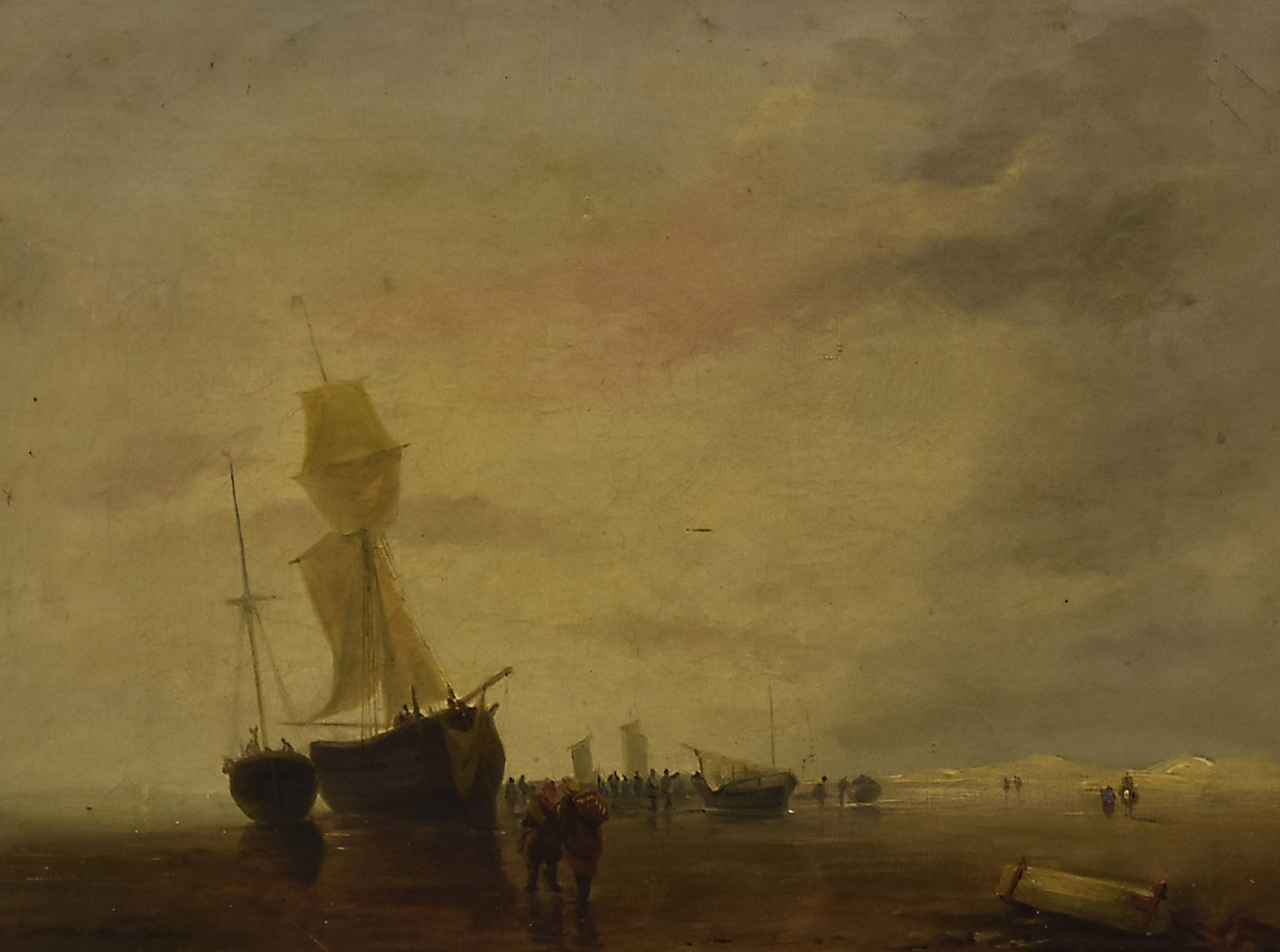 A 19th century English school oil on canvas coastal landscape, signed R.W. Halfnight and dated