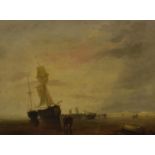 A 19th century English school oil on canvas coastal landscape, signed R.W. Halfnight and dated