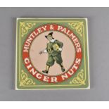 A ceramic tile, Huntley & Palmers Ginger Nuts, 15.2 cm square