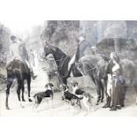 A pair of Edwardian hunting scene prints, after S E Waller, Like Father Like Son and The Huntsmans