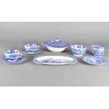 Copeland Spode Italian Garden cups and saucers, comprising eight cups, seven saucers, six side