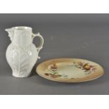 Two items of porcelain by Royal Worcester, including a Blanc de Chine jug and a small blush ivory