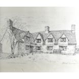 Michael Rummings, 20th Century, pen and ink, Old Kingshill Farm, Nailsea, framed and glazed, 33 cm x