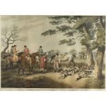 A set of three coloured prints, of field sports, Samuel Howitt, three smaller examples of horse