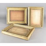 Of Royal Interest: Three gilt gesso frames, all bearing Buckingham Palace labels verso, all having