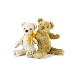 Two British teddy bears: a 1930s Invicta with golden mohair, orange and black glass eyes, brown