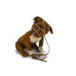 A Steiff Tige bulldog with rare muzzle, of brown burlap, black boot button eyes, black stitched