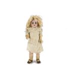 A Simon & Halbig for Kämmer & Reinhardt child doll, with brown sleeping eyes, blonde mohair wig,