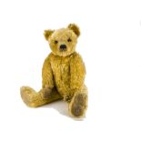 A large 1930/40s Farnell teddy bear, with golden mohair, orange and black glass eyes, pronounced