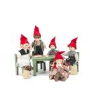 Five Birgitte Frigask limited edition dolls, in Danish traditional costume, in original boxes -9½in.