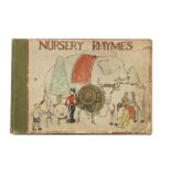 A hand drawn and painted Nursery Rhymes children’s book by I Friend 1927, twenty-four pages with a