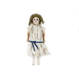 A Hertel Schwab 136 child doll, with blue sleeping eyes, blonde mohair wig, jointed composition