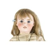 A J Verlingue Petite Francaise child doll, with fixed blue glass eyes, open mouth, blonde hair