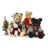 Four modern Hermann teddy bears: one dressed in sailor’s suit -15in. (38cm.) high; a Limited Edition