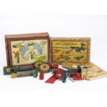 Two German construction set: The Construction Box for Aero and Hydroplanes of all Types, wooden