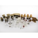Dolls’ house glass ware and other items: some good blown glass including a wash jug and basin, three