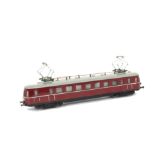 An Uncommon Nohab H0 Gauge 2-rail Danish Electric Railcar by Unknown Manufacturer, in cherry-red