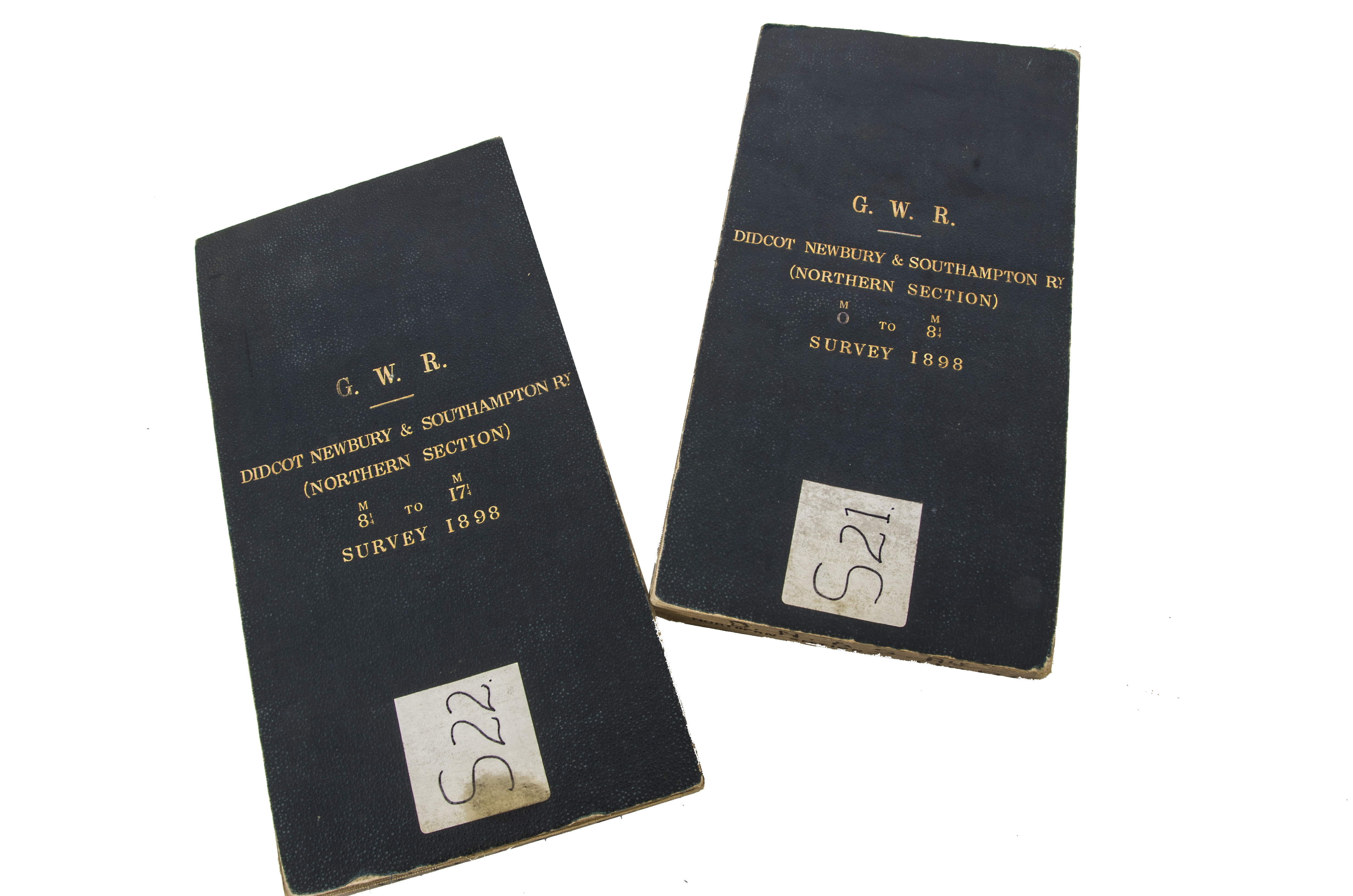 G.W.R Didcot Newbury & Southern Railway Survey Maps, both dated 1898, linen backed folding