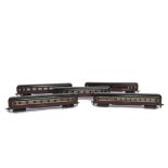 Uncommon Fleischmann ‘US Zone’ H0 Gauge American Coaching Stock, five cars with tinprinted sides, in