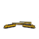 Uncommon Fleischmann H0 Gauge Union Pacific Diesel Locomotives and Coaching Stock, the locomotives