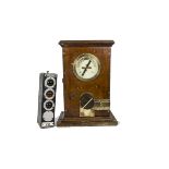 Pre-War Railway Signalman’s Train indicator, teak cased example with glazed dial and brass bezel