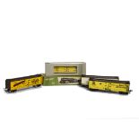 Uncommon Fleischmann H0 Gauge American Freight Stock, five box cars with tinprinted sides,