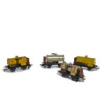 Four Early Märklin H0 Gauge 3-rail ref 374 Tank Wagons, including wartime Standard/Esso wagon (