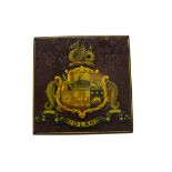 Midland Railway Panel, pre 1923 wooden panel with transferred Midland Railway emblem (16” square)