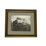 A Framed Photograph of ex LNER Locomotive ‘A H Peppercorn’ At Speed Signed by the Designer,