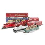 American S Gauge 2-rail Rolling Stock by American Flyer (Gilbert), all with early ‘hook’ couplers,