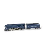 An American S Gauge 2-rail ‘The Royal Blue’ Locomotive and Tender by American Flyer (Gilbert), the