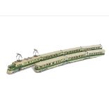 A Märklin H0 Gauge 3-rail 7-part ST800 Articulated Electric Train, in cream/green, comprising